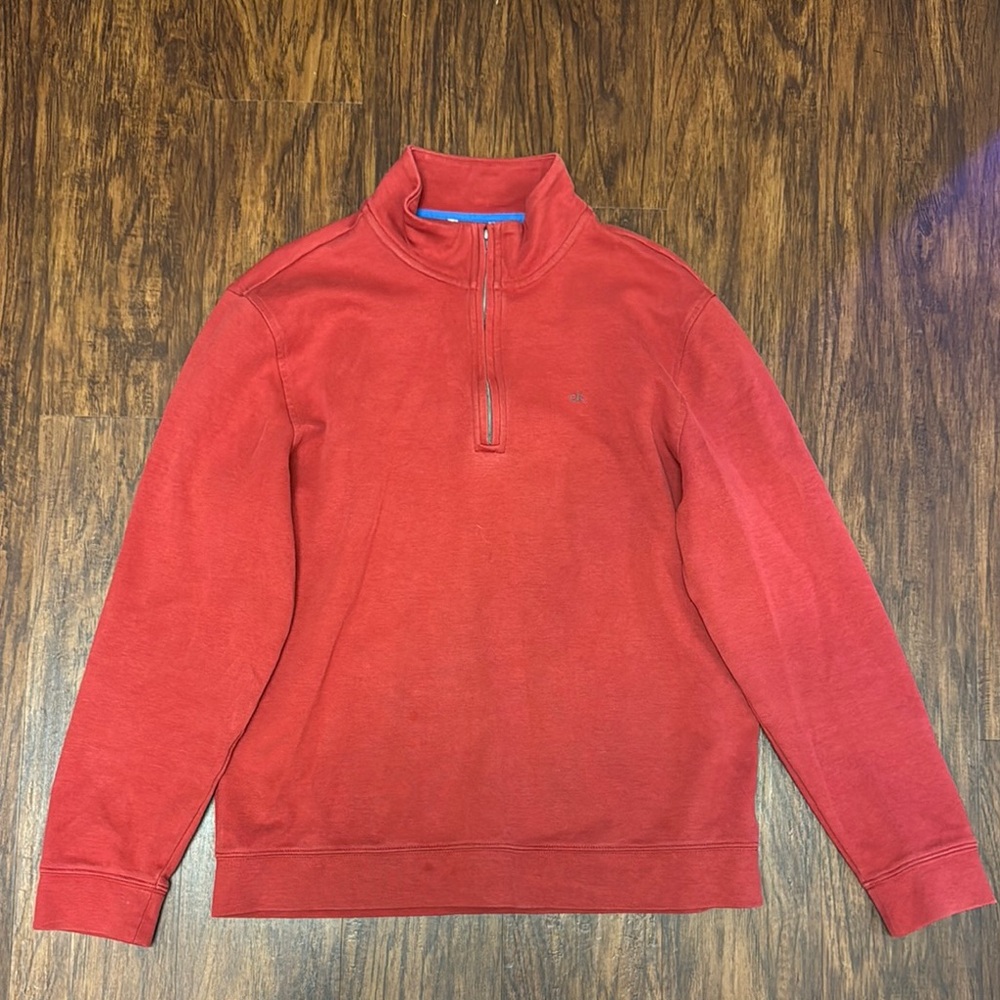 Calvin Klein Men's Zip-Up Sweater in Red